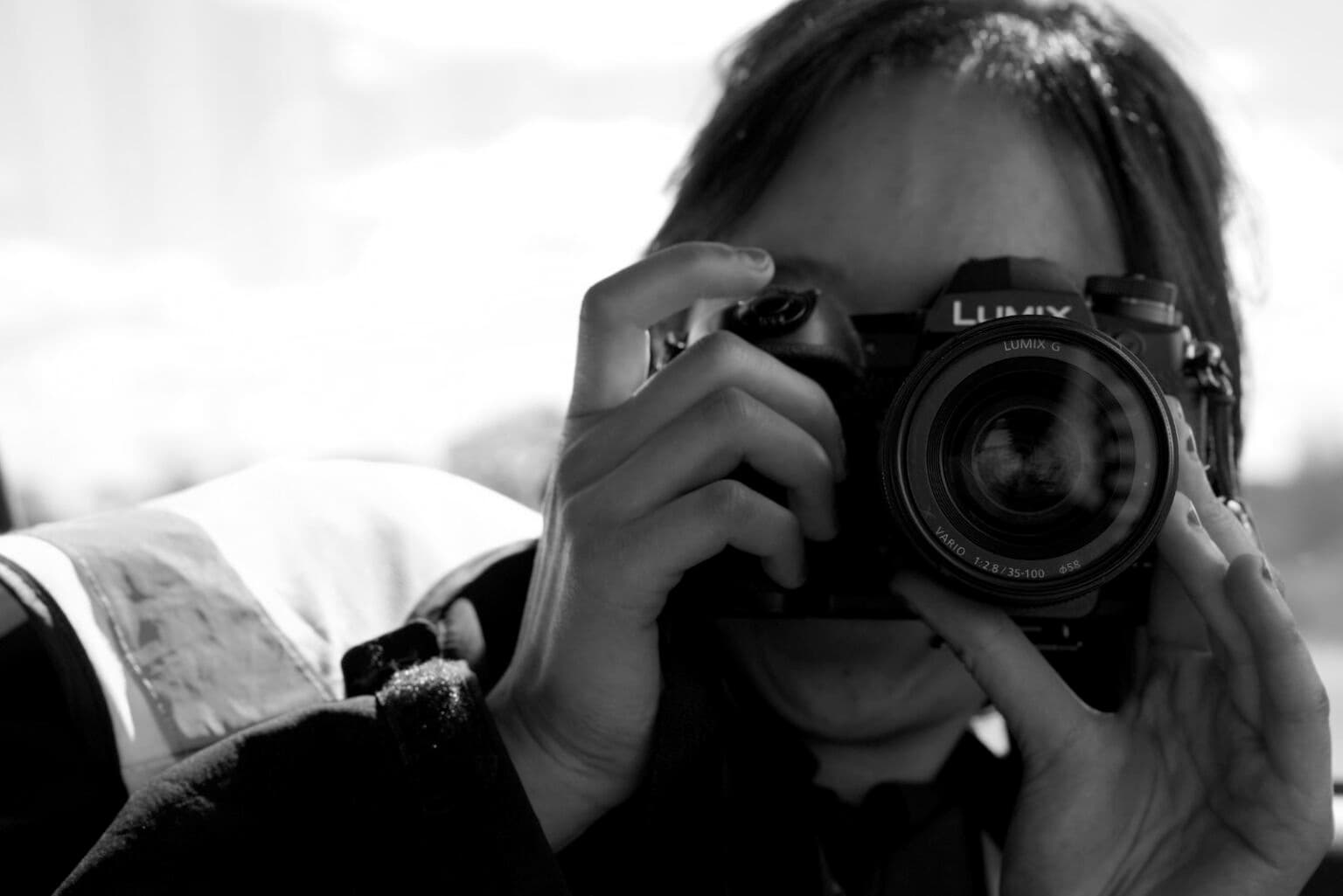 A Sunswift Racing photographer filming trackside