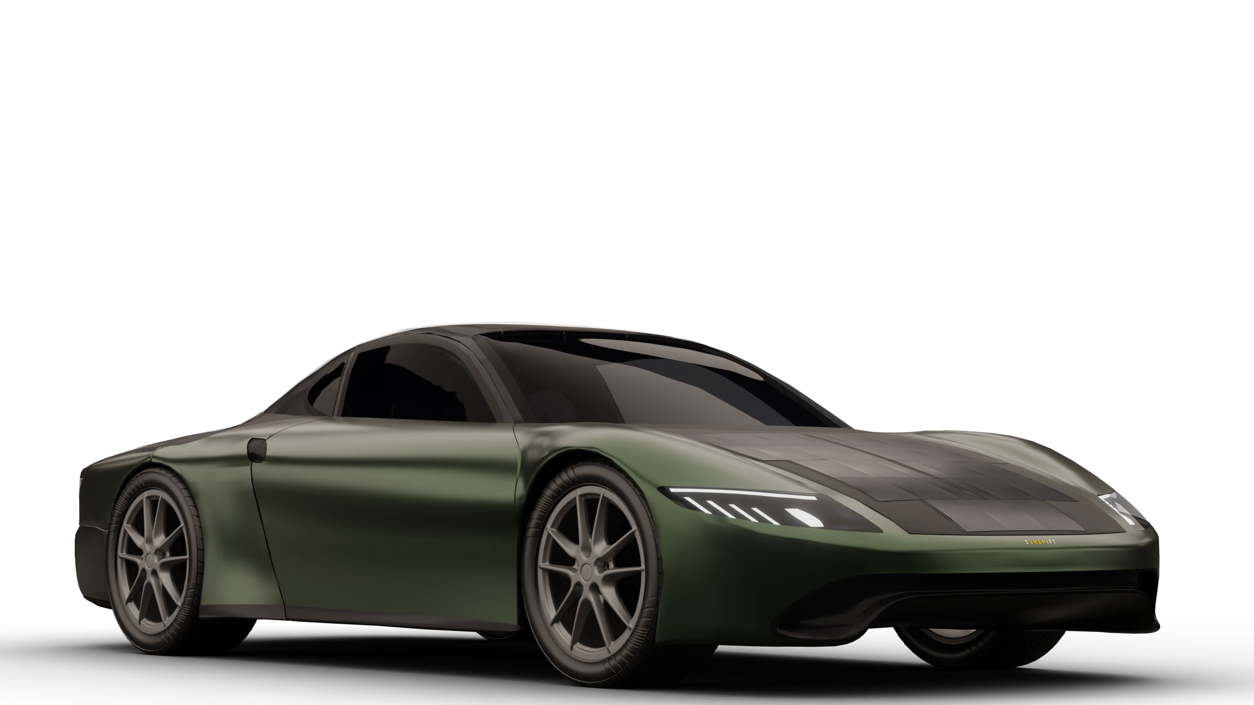 Sunswift 8 before its body panels lift in the engineering render
